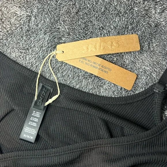 Skims Black Long Slip Dress - Picture 6 of 6